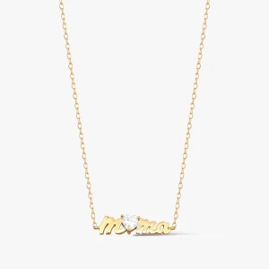 W.KRUK Naszyjnik srebrny pozłacany Mama