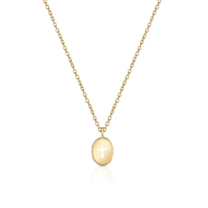 W.KRUK - Naszyjnik srebrny pozłacany medalik