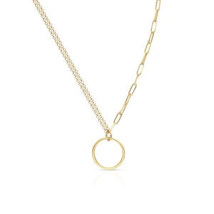 W.KRUK - Naszyjnik srebrny pozłacany paper clip