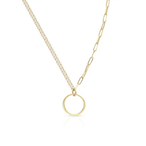 W.KRUK Naszyjnik srebrny pozłacany paper clip