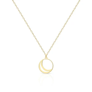 W.KRUK - Naszyjnik srebrny pozłacany półksiężyc
