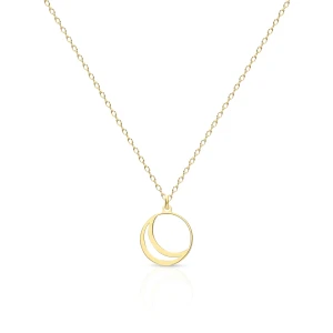 W.KRUK Naszyjnik srebrny pozłacany półksiężyc
