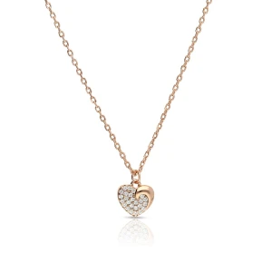 W.KRUK - Naszyjnik srebrny pozłacany serce z cyrkoniami