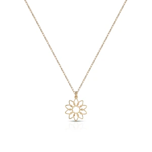 W.KRUK Naszyjnik srebrny pozłacany słonecznik