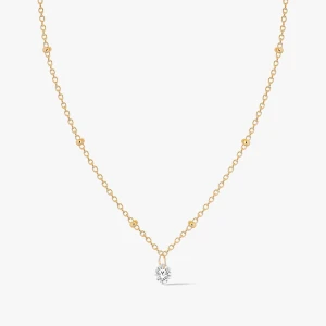 W.KRUK Naszyjnik srebrny pozłacany z cyrkonią