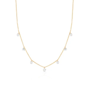 W.KRUK - Naszyjnik srebrny pozłacany z cyrkoniami