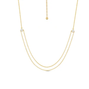 W.KRUK Naszyjnik srebrny pozłacany z cyrkoniami