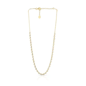 W.KRUK - Naszyjnik srebrny pozłacany z cyrkoniami W.KRUK