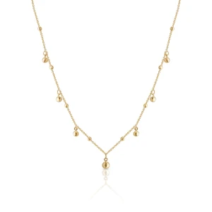 W.KRUK - Naszyjnik srebrny pozłacany z kulkami