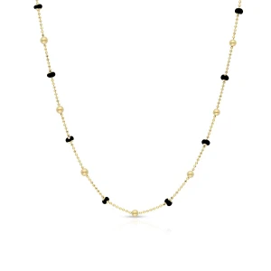 W.KRUK Naszyjnik srebrny pozłacany z kulkami