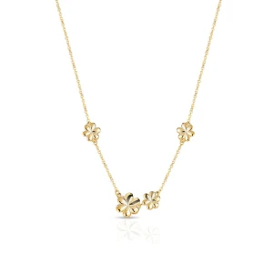 W.KRUK - Naszyjnik srebrny pozłacany z kwiatowym motywem