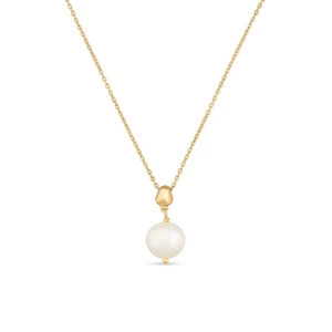 W.KRUK Naszyjnik srebrny pozłacany z perłą