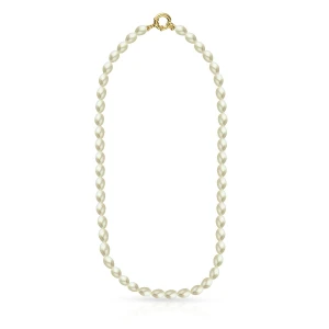 W.KRUK - Naszyjnik srebrny pozłacany z perłami