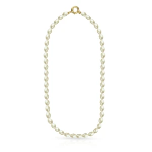 W.KRUK Naszyjnik srebrny pozłacany z perłami