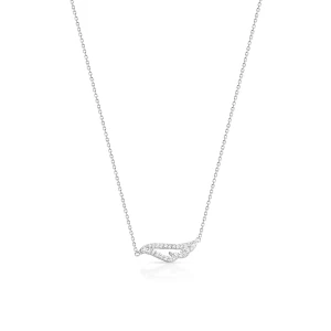 W.KRUK Naszyjnik srebrny skrzydło z cyrkoniami