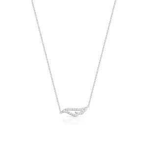 W.KRUK Naszyjnik srebrny skrzydło z cyrkoniami