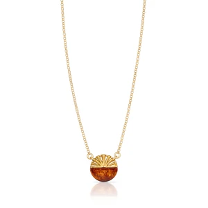 W.KRUK - Naszyjnik srebrny z bursztynem