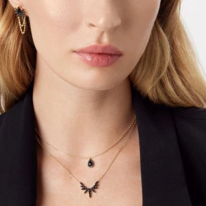 W.KRUK - Naszyjnik srebrny z czarnymi cyrkoniami