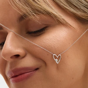 W.KRUK Naszyjnik srebrny z diamentem laboratoryjnym Czułość