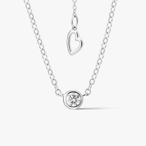 W.KRUK Naszyjnik srebrny z diamentem laboratoryjnym Czułość