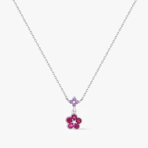 W.KRUK Naszyjnik srebrny z kolorowymi kamieniami