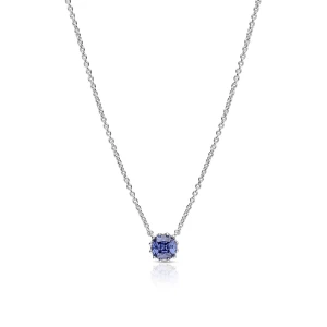 W.KRUK - Naszyjnik srebrny z lawendową cyrkonią