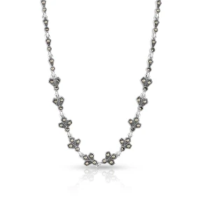 W.KRUK - Naszyjnik srebrny z markasytami
