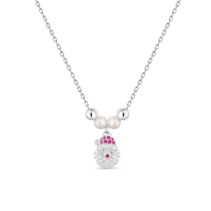 W.KRUK Naszyjnik srebrny z motywem mikołaja