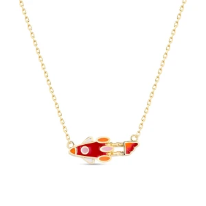 W.KRUK Naszyjnik srebrny z motywem rakiety