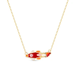 W.KRUK Naszyjnik srebrny z motywem rakiety