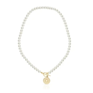 W.KRUK Naszyjnik srebrny z perłami