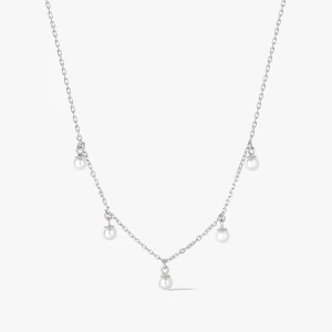 W.KRUK Naszyjnik srebrny z perłami