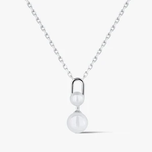 W.KRUK Naszyjnik srebrny z perłami