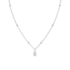 W.KRUK Naszyjnik srebrny z wiszącą cyrkonią