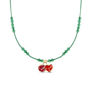 W.KRUK - Naszyjnik sznurkowy z motywem wisienki