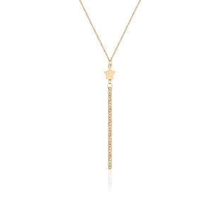 W.KRUK Naszyjnik złota krawatka z gwiazdką