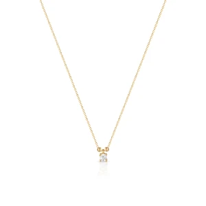 W.KRUK Naszyjnik złoty z cyrkonią