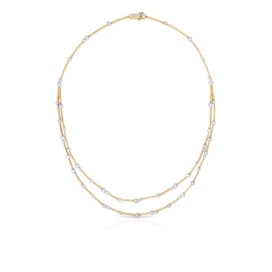 W.KRUK - Naszyjnik złoty bicolor z brylantami