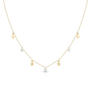 W.KRUK Naszyjnik złoty celebrytka z gwiazdkami