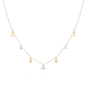 W.KRUK Naszyjnik złoty celebrytka z gwiazdkami