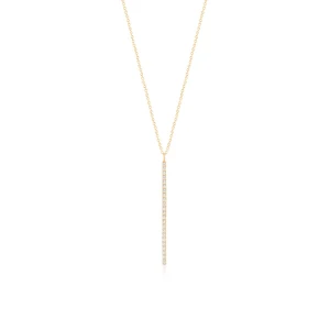 W.KRUK Naszyjnik złoty krawatka z cyrkoniami