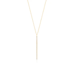 W.KRUK Naszyjnik złoty krawatka z cyrkoniami