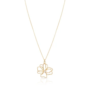 W.KRUK Naszyjnik złoty kwiat z cyrkonią