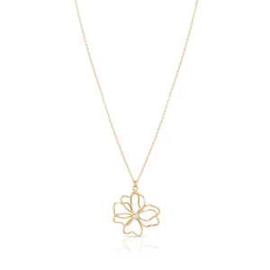 W.KRUK Naszyjnik złoty kwiat z cyrkonią