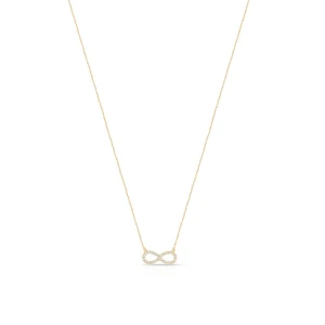 W.KRUK Naszyjnik złoty nieskończoność z cyrkoniami