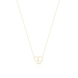 W.KRUK Naszyjnik złoty serce z cyrkonią