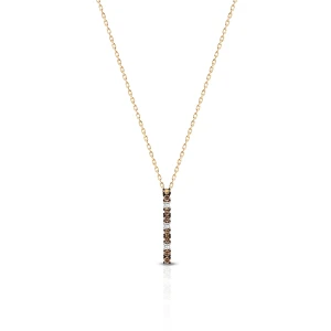 W.KRUK Naszyjnik złoty z brązowymi brylantami