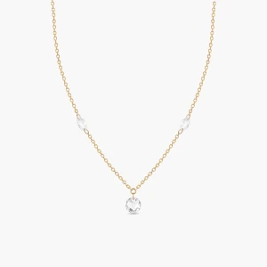 W.KRUK Naszyjnik złoty z cyrkoniami