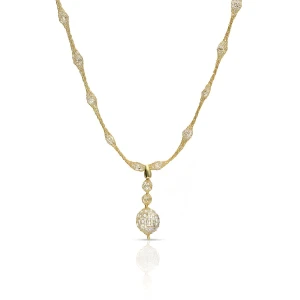 W.KRUK Naszyjnik złoty z cyrkoniami