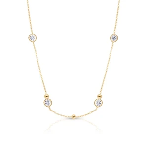 W.KRUK Naszyjnik złoty z cyrkoniami